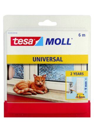 DAMMTÄTNINGSLIST 5428 TESA VIT SJÄLVHÄFTANDE 6X9MM 6M