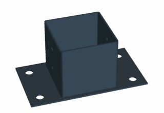 STOLPSKO SVART 96X96X150MM
