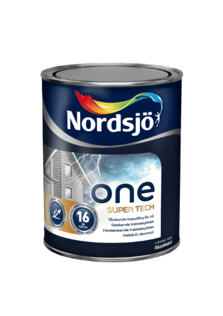 TRÄFASADFÄRG ONE SUPER TECH 337 BLACK NORDSJÖ UTOMHUS 1L