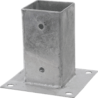 STOLPFÄSTE MED PLATTA FZV SST 96X96X150X2,0