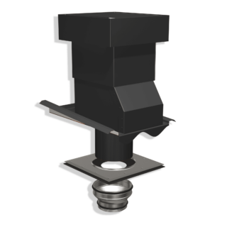 VENTILATIONSHUV 1-KANAL       2-KUPIG SVART 160/125