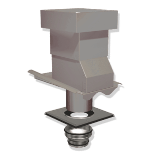 Ventilationshuv 2-kupig isolerad 1-kanal silvergrå 160/125