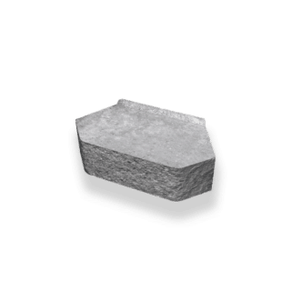 Mursten Megastone 100 rundhuggen 360x200x100mm grå B