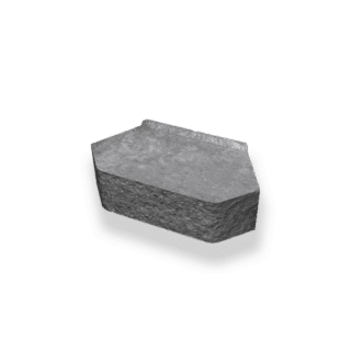 Mursten Megastone 100 rundhuggen 360x200x100mm grafit B