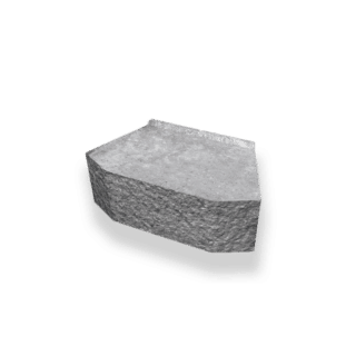 Mursten Megastone 150 rundhuggen 385x220x150mm grå B