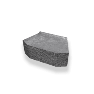 Mursten Megastone 150 rundhuggen 385x220x150mm grafit B