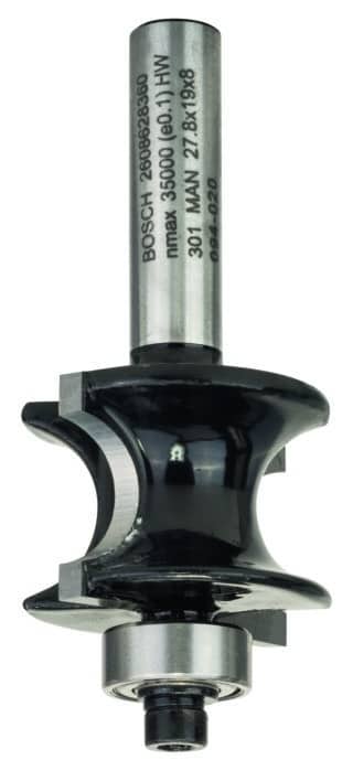 Kullagrat frässtål, 8 mm, R1 6 mm, L 19 mm, G 63 mm