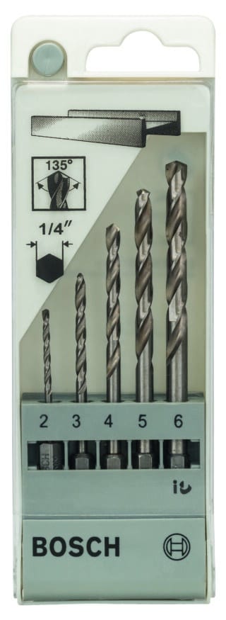 Metallborrsats HSS-G, DIN 338, 5 delar, 2¿6 mm