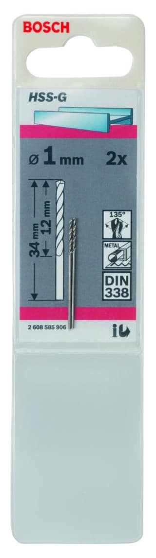 Metallborr, extra långa HSS-G, DIN 338