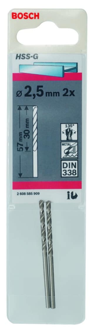 Metallborr, extra långa HSS-G, DIN 338