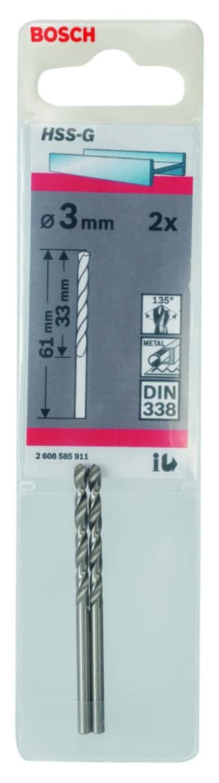 Metallborr, extra långa HSS-G, DIN 338