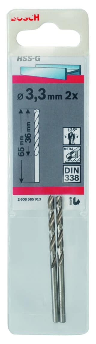 Metallborr, extra långa HSS-G, DIN 338