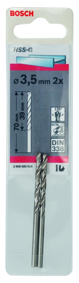 Metallborr, extra långa HSS-G, DIN 338