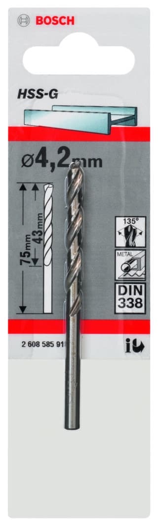 Metallborr, extra långa HSS-G, DIN 338