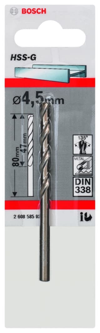 Metallborr, extra långa HSS-G, DIN 338