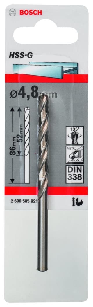 Metallborr, extra långa HSS-G, DIN 338