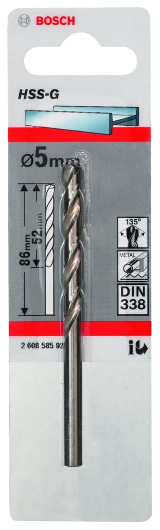 Metallborr, extra långa HSS-G, DIN 338