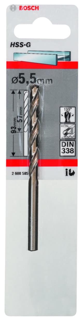 Metallborr, extra långa HSS-G, DIN 338