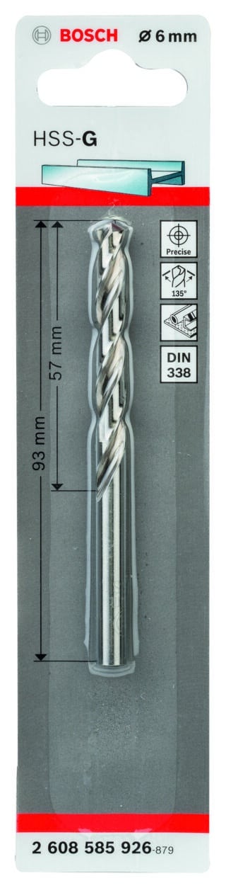 Metallborr, extra långa HSS-G, DIN 338