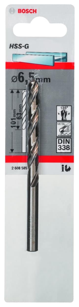 Metallborr, extra långa HSS-G, DIN 338
