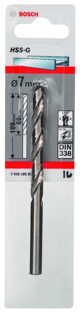 Metallborr, extra långa HSS-G, DIN 338