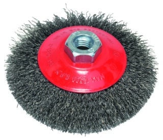 Konisk borste, vågformad tråd, 115 mm, stål