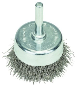 Ståltrådsborste, vågformad tråd, 50 × 0,3 mm, rostfritt stål
