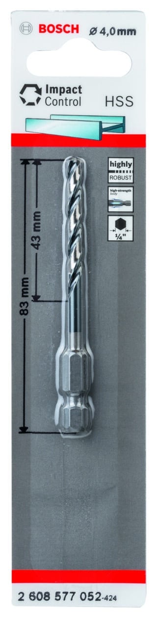 HSS spiralborrbit med sexkantsskaft 4,0 mm