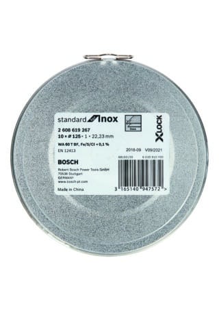 X-LOCK Standard for Inox 10 × 125 × 1 × 22,23 mm rak sågning