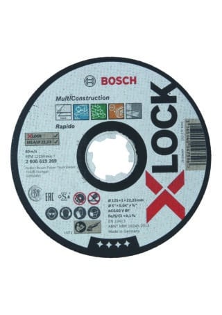 X-LOCK Multi Material 125 × 1 × 22,23 mm rak sågning