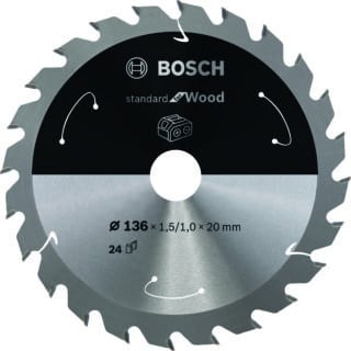 Standard for Wood cirkelsågklinga för sladdlösa sågar 136×1,5/1×20 T24