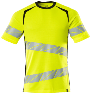 T-SHIRT 19082 HI-VIS GUL/SVARTONE M