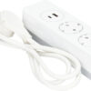 GRENUTTAG 2+1+1 KOMB 2M VIT   PURE PUSH 2JORD+1USB A+1USB C