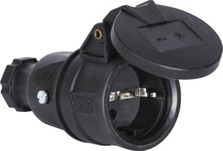 SKARVUTTAG JORDAD SVART MED FJÄDRAT LOCK IP44