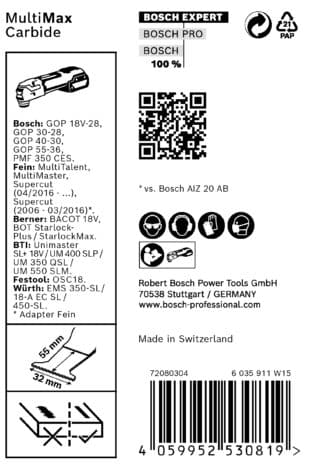 EXPERT MultiMax PAIZ 32 APIT blad för multiverktyg 32 mm, 10 st