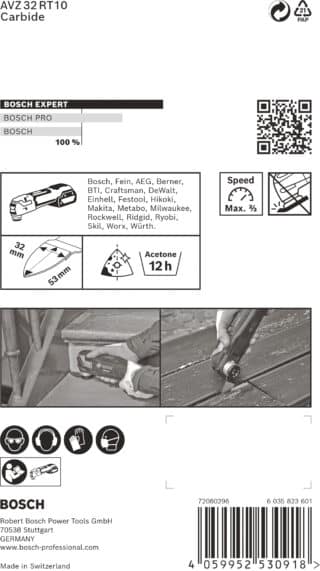 EXPERT Sanding Finger, fin AVZ 32 RT10 slipplatta för multiverktyg, 32 × 53 mm