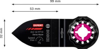 EXPERT Sanding Finger, fin AVZ 32 RT10 slipplatta för multiverktyg, 32 × 53 mm