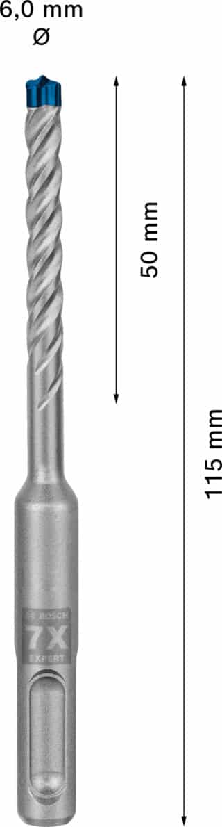 EXPERT SDS plus-7X hammarborr 6 x 50 x 115 mm