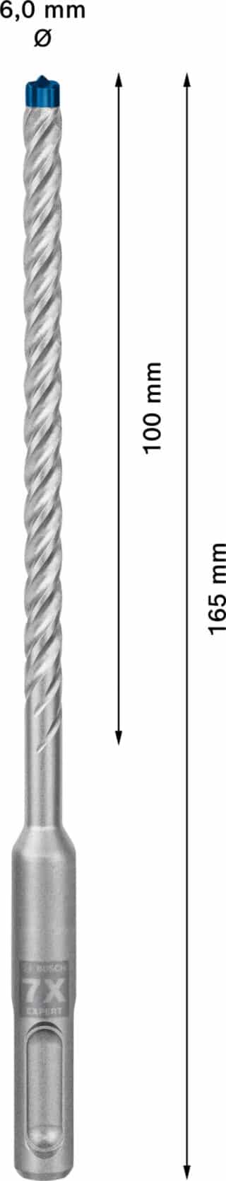 EXPERT SDS plus-7X hammarborr 6 x 100 x 165 mm