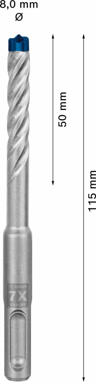 EXPERT SDS plus-7X hammarborr 8 x 50 x 115 mm