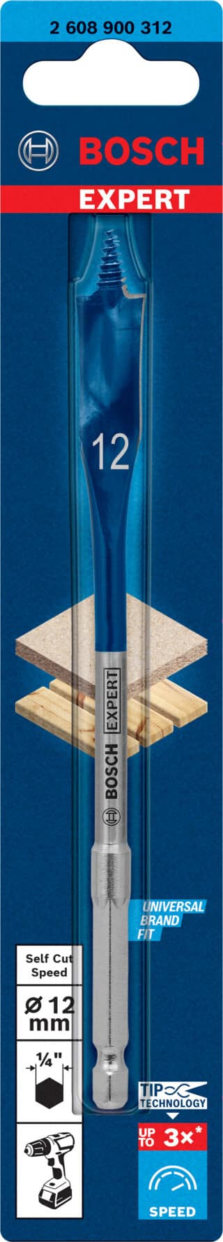EXPERT Self Cut Speed flatfräsborr 12 x 152 mm