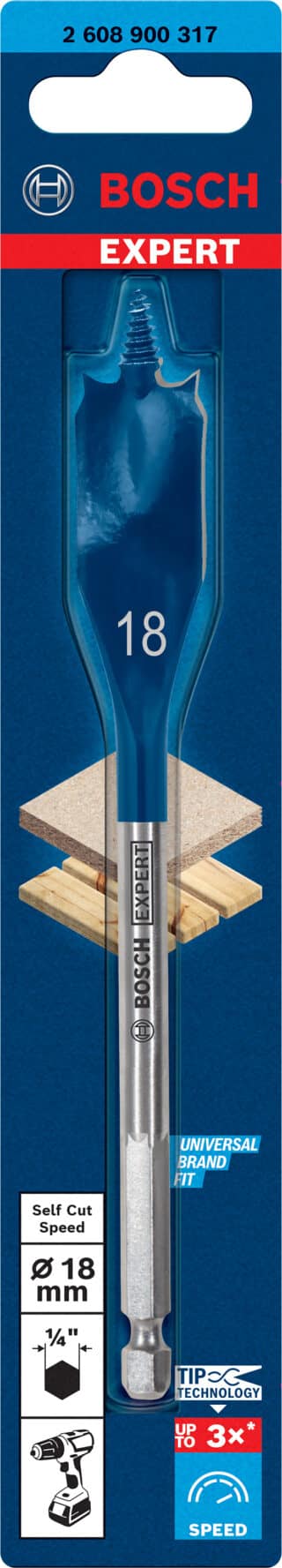 EXPERT Self Cut Speed flatfräsborr 18 x 152 mm