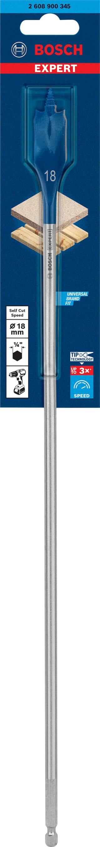 EXPERT Self Cut Speed flatfräsborr 18 x 400 mm