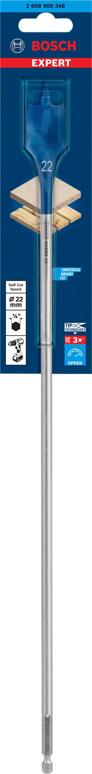 EXPERT Self Cut Speed flatfräsborr 22 x 400 mm