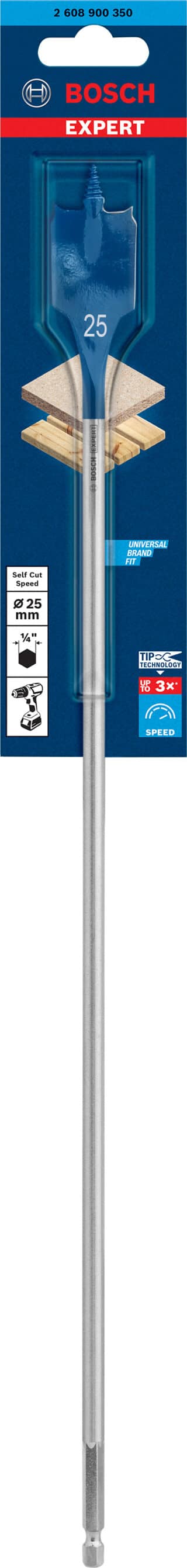 EXPERT Self Cut Speed flatfräsborr 25 x 400 mm