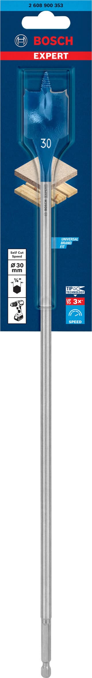 EXPERT Self Cut Speed flatfräsborr 30 x 400 mm