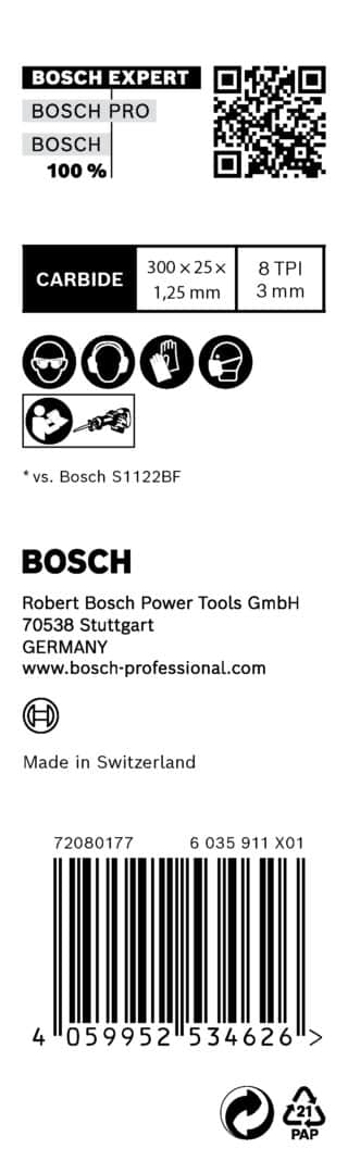 EXPERT `Thick Tough Metal¿ S 1255 CHC tigersågblad, 10 st