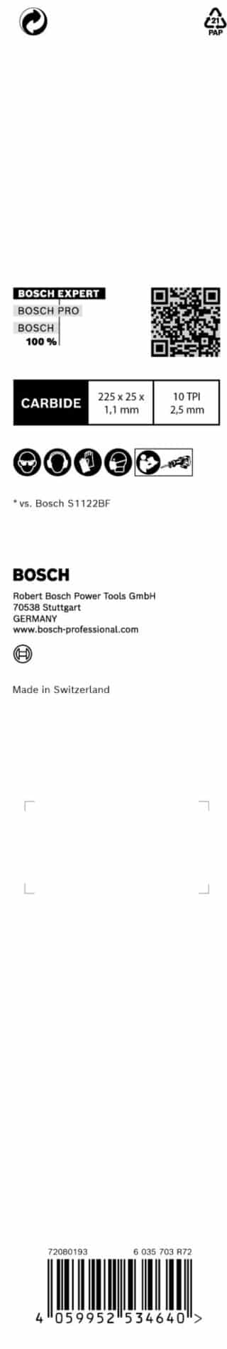 EXPERT `Medium-Thick Tough Metal¿ S 1155 HHM tigersågblad, 1 st