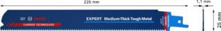 EXPERT `Medium-Thick Tough Metal¿ S 1155 HHM tigersågblad, 1 st