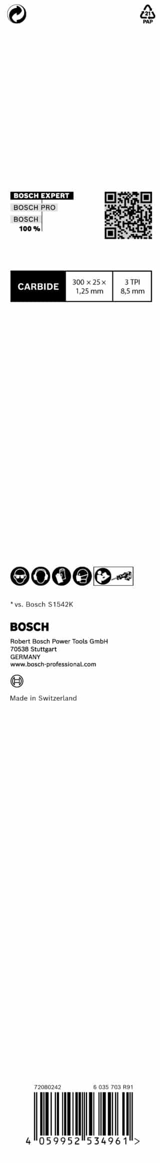 EXPERT `Tough Wood¿ S 1242 KHM tigersågblad, 1 st